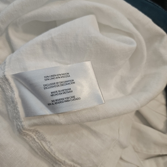 Orvis Women's Button-Up Short Sleeves Chest Pocket Blouse Linen Blend NWT White - Picture 6 of 7